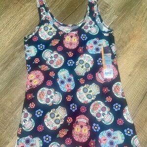Women’s Dia De Los Muertos Scoop Tank Size Medium New